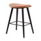 Saddle 26" Contemporary Counter Stool in Wood and Faux Leather with Metal - Set of 2